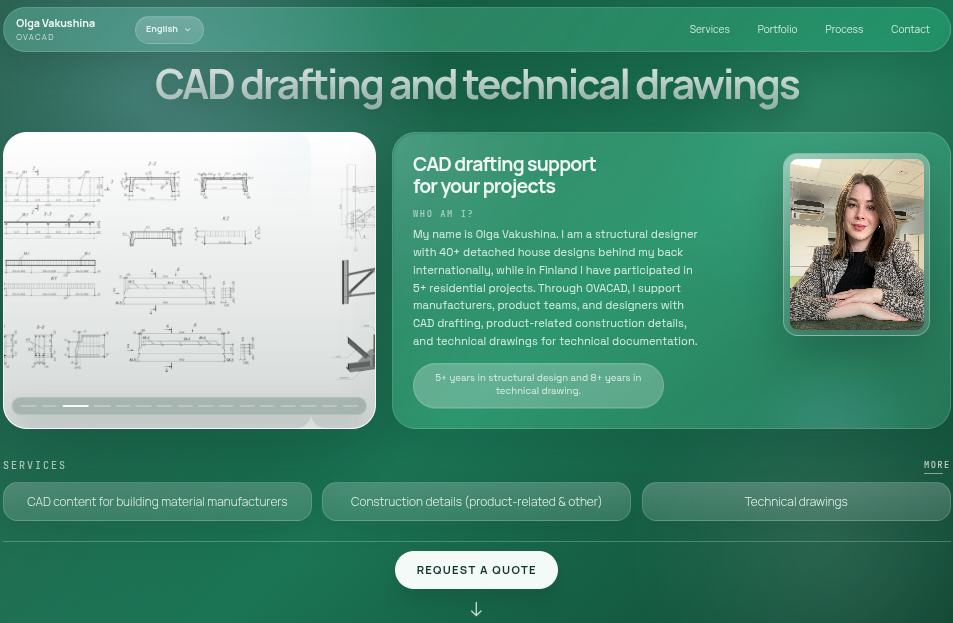 ovacad.net-verkkosivuston esikatselu